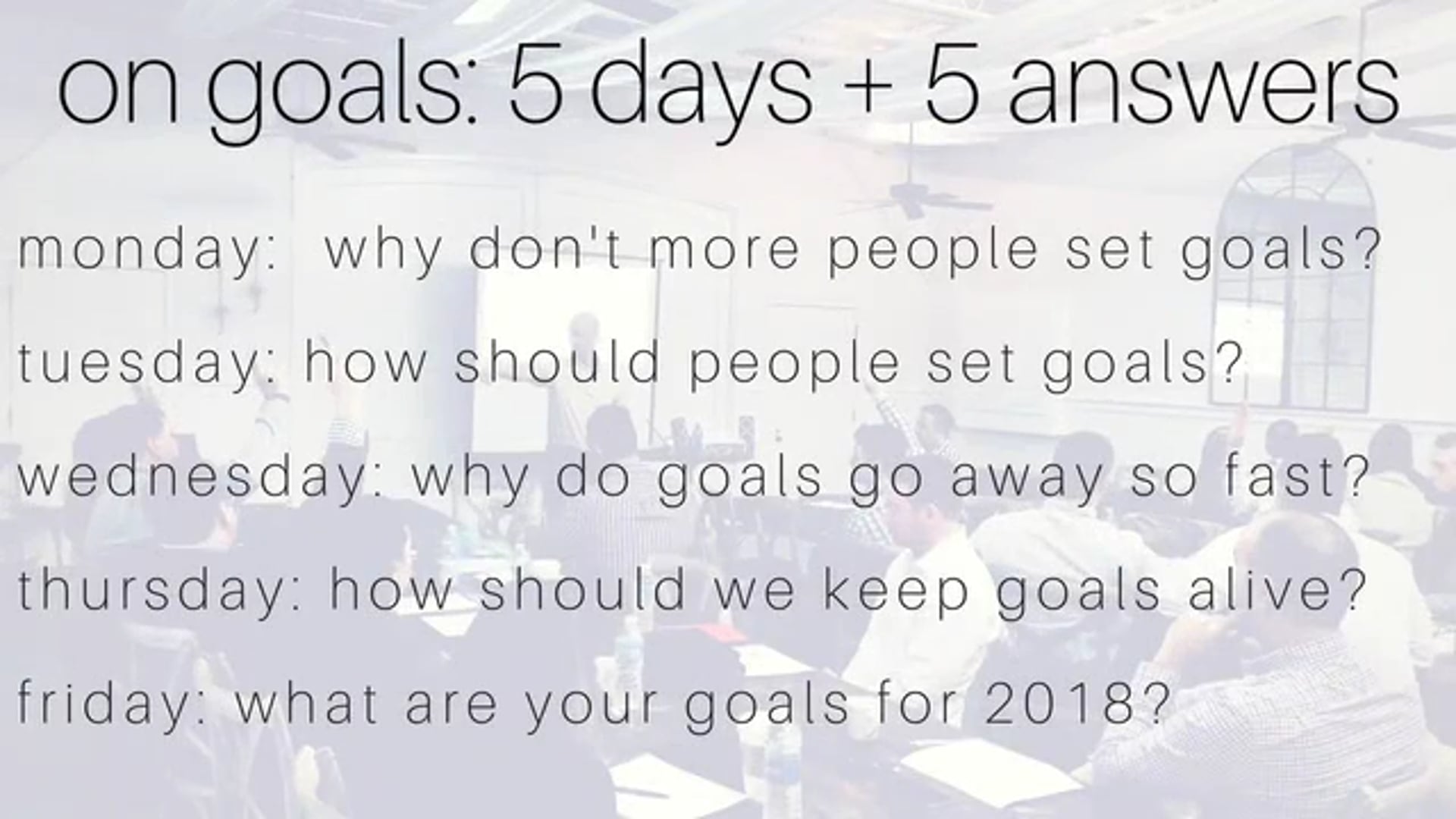 goals social media series