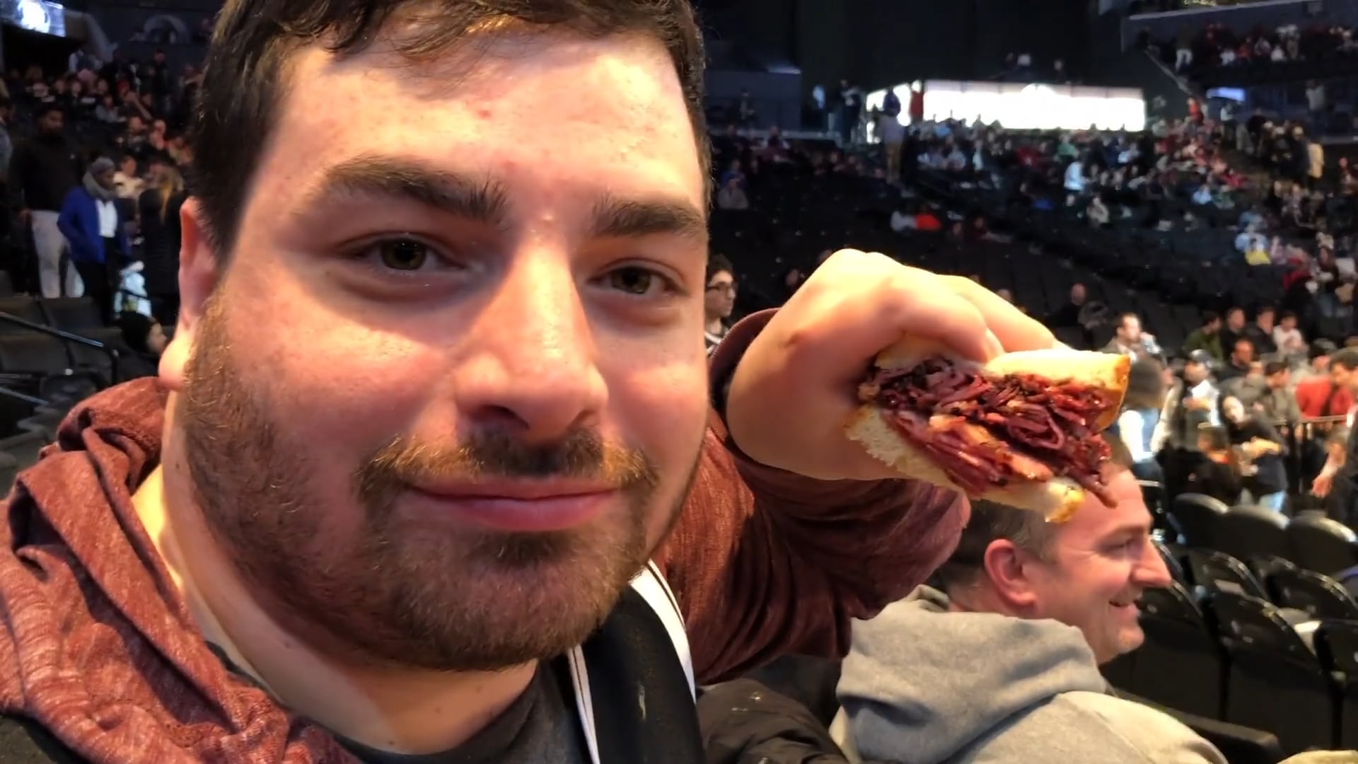 Justin Eats David K's Kosher Deli at Barclays Center on Vimeo