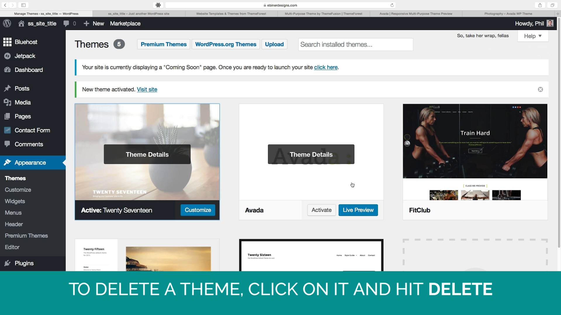 1.6 Install and Activate Themes on Vimeo