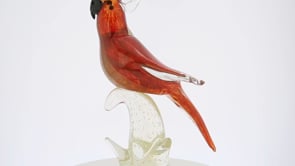 Murano Glass Cockatoo - Red and Gold | Murano Sculptures