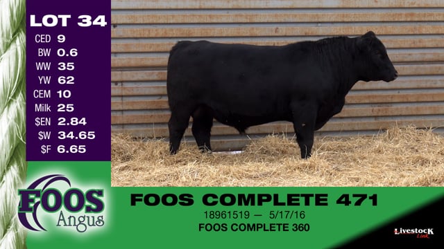 Lot #34 - FOOS COMPLETE 471