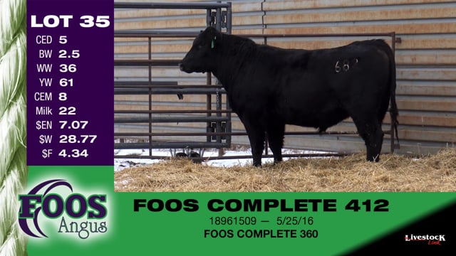 Lot #35 - FOOS COMPLETE 412