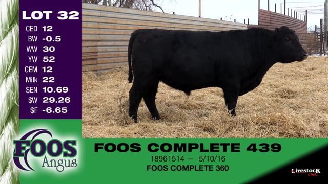Lot #32 - FOOS COMPLETE 439