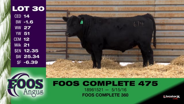 Lot #30 - FOOS COMPLETE 475