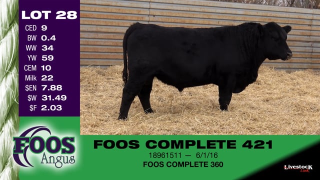 Lot #28 - FOOS COMPLETE 421