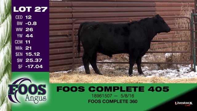 Lot #27 - FOOS COMPLETE 405