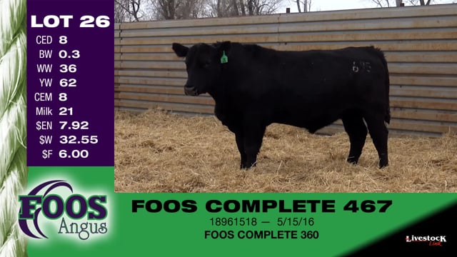 Lot #26 - FOOS COMPLETE 467