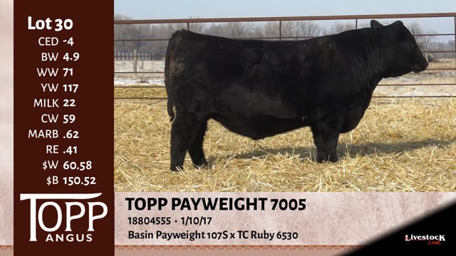 Lot #30 - TOPP PAY WEIGHT 7005