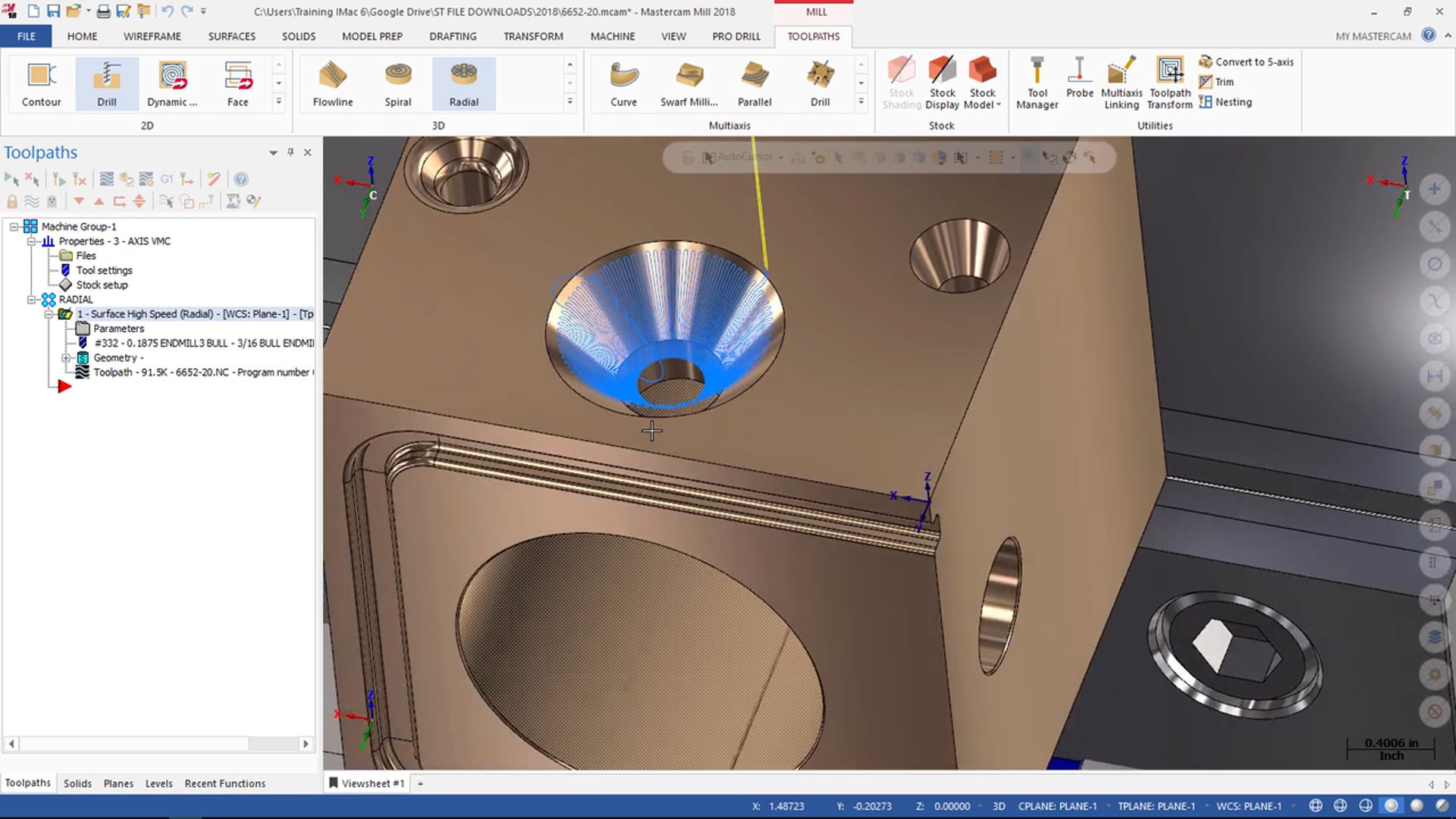 3D Mill Finishing Toolpaths