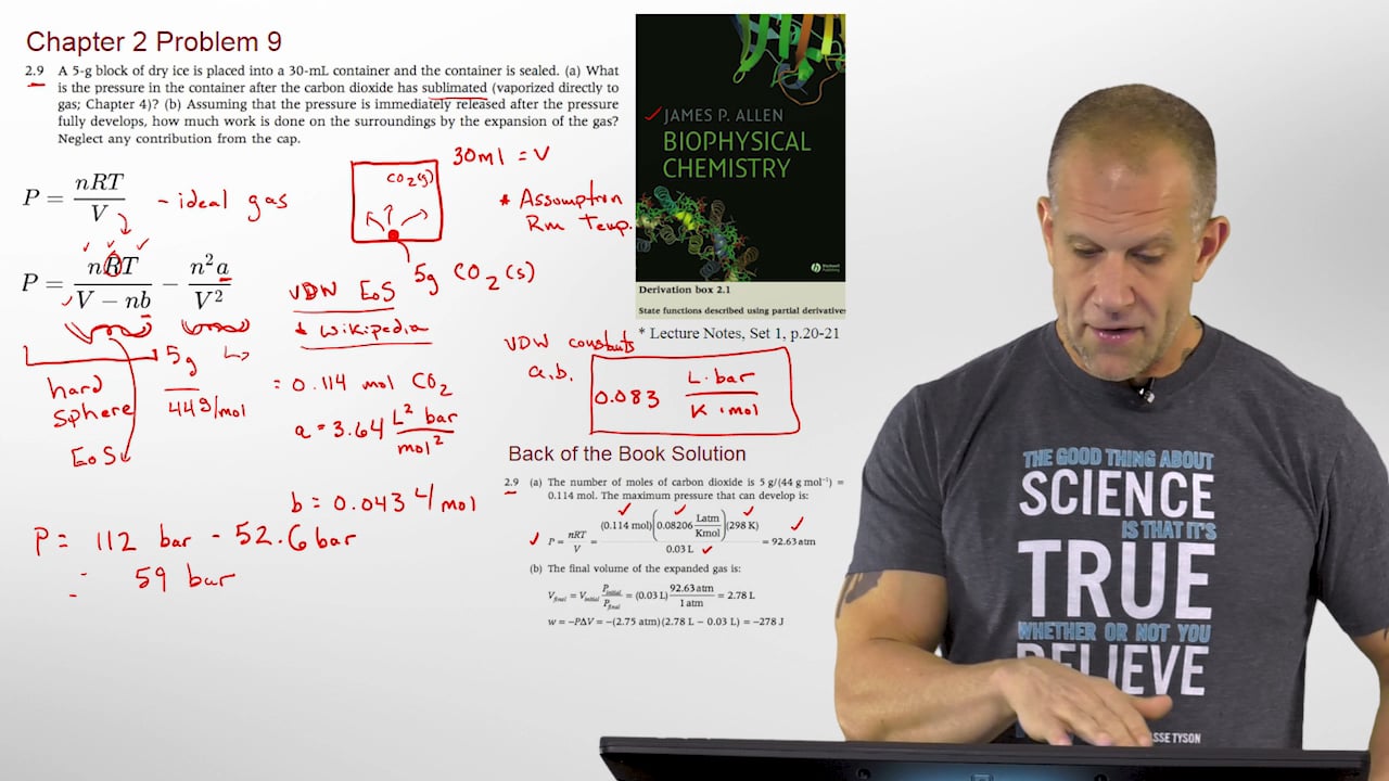 BioPchem - BioPhysical Chemistry - Chapter 2 Problem 9 - Extended ...