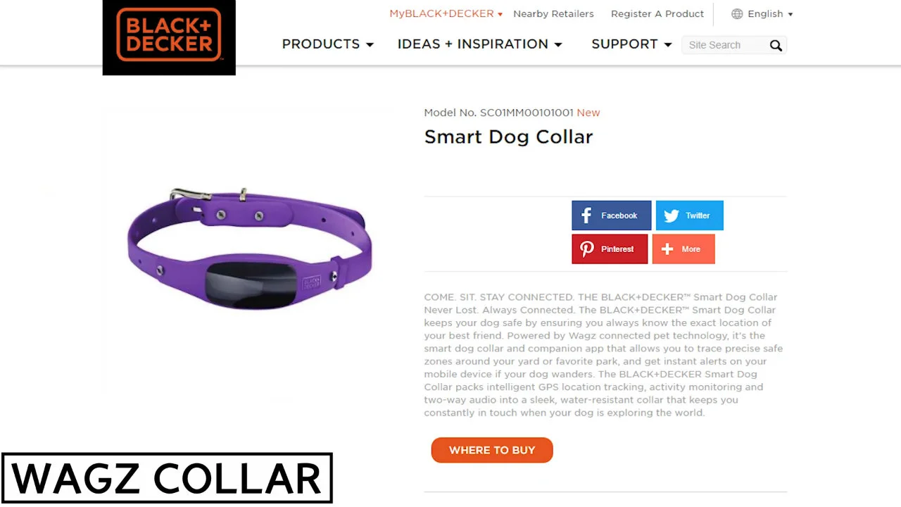 Black and outlet decker dog collar