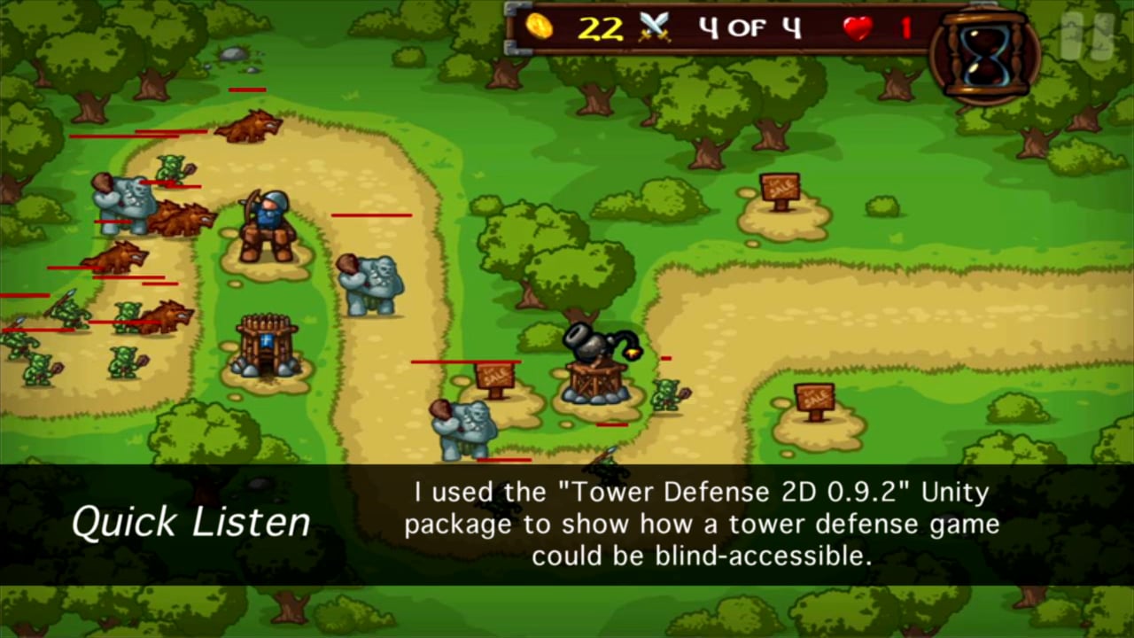 Blind-Accessible Tower Defense Game Demo