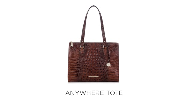 Anywhere Tote | Black Leather Tote Handbag | BRAHMIN