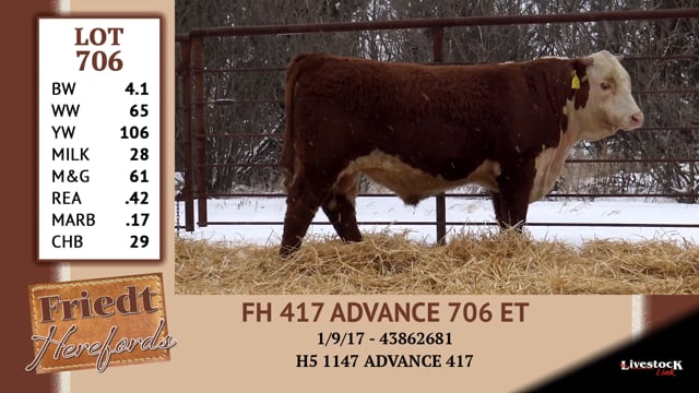 Lot #706 - FH 417 ADVANCE 706 ET