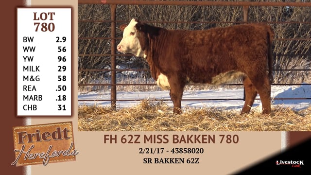 Lot #780 - FH 62Z MISS BAKKEN 780