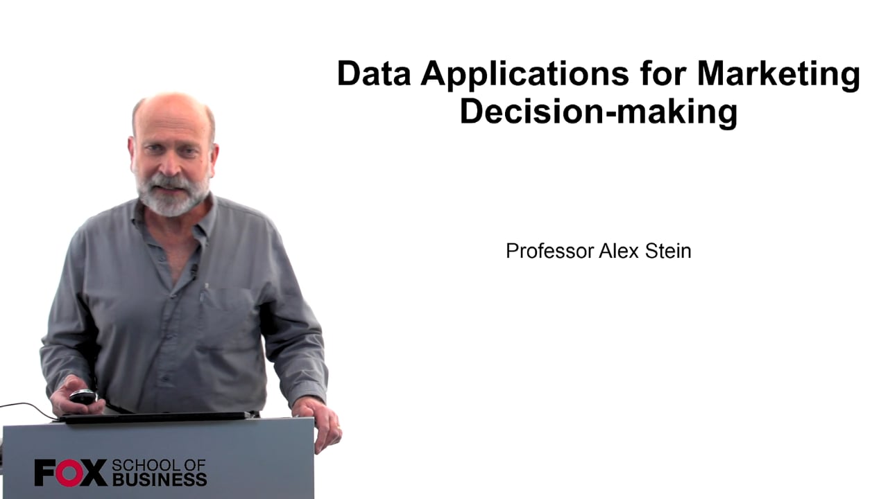 60213Data Applications for Marketing Decision-making