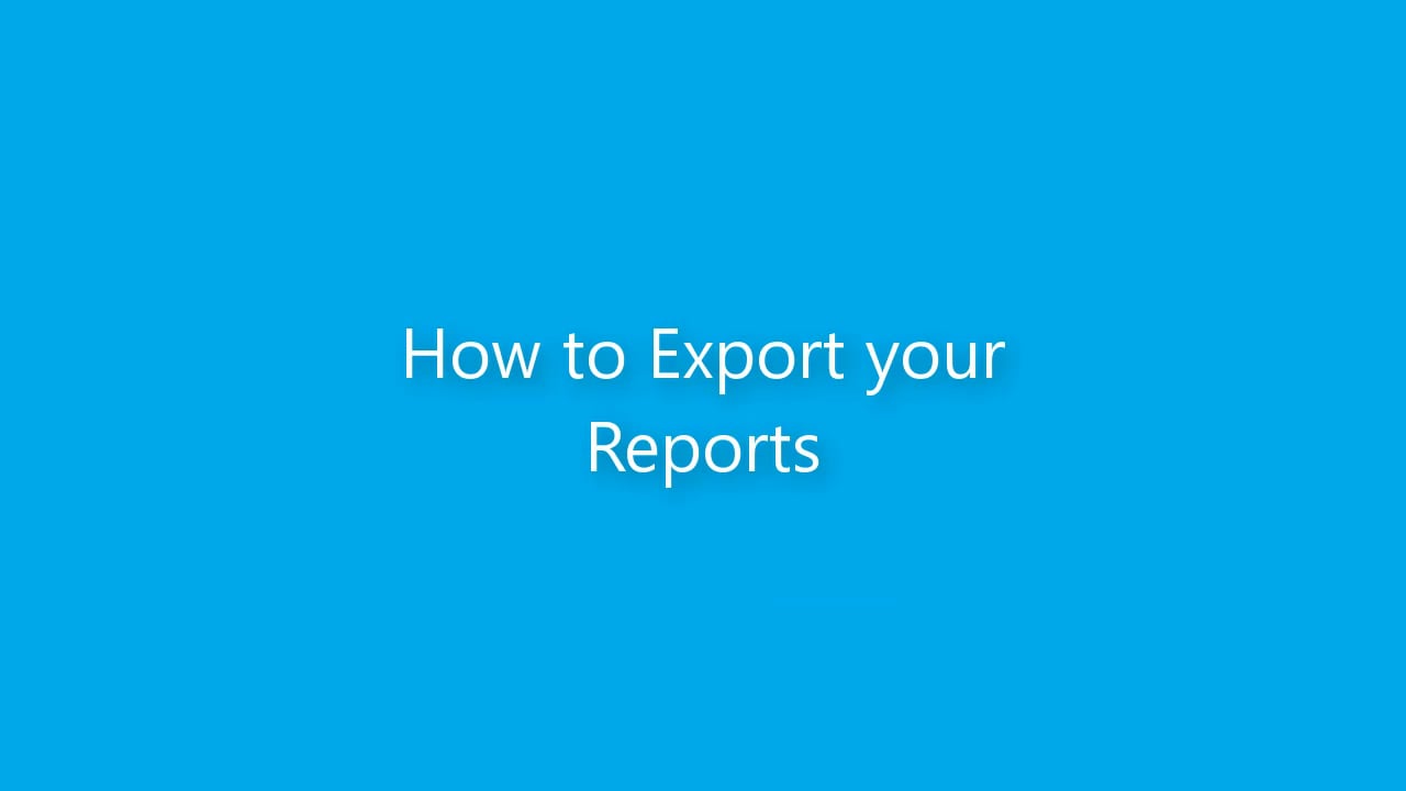 Enable video guides - How to Export Reports on Vimeo