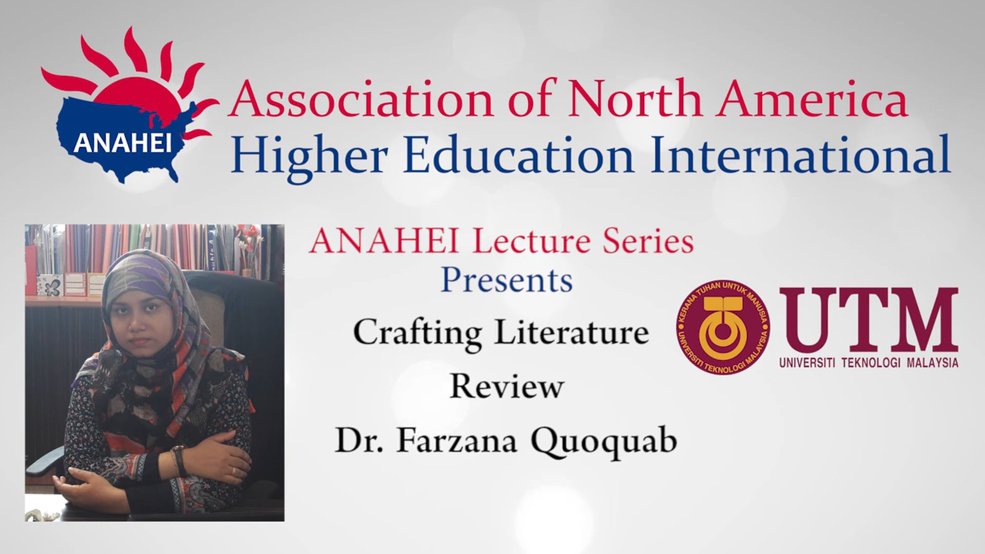 ANAHEI Lecture Series: Dr. Farazan Quoquab