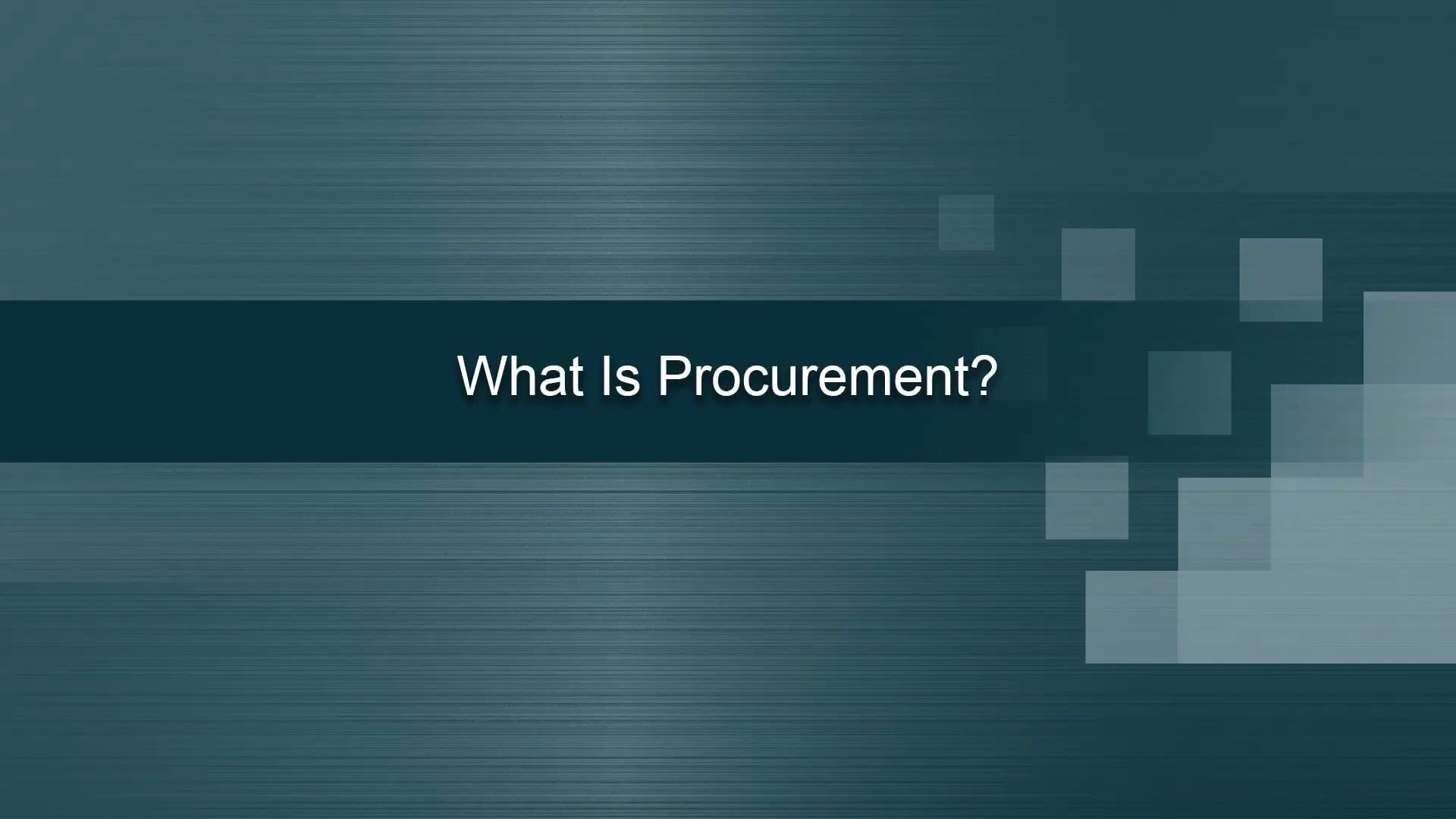 What Is Procurement? on Vimeo