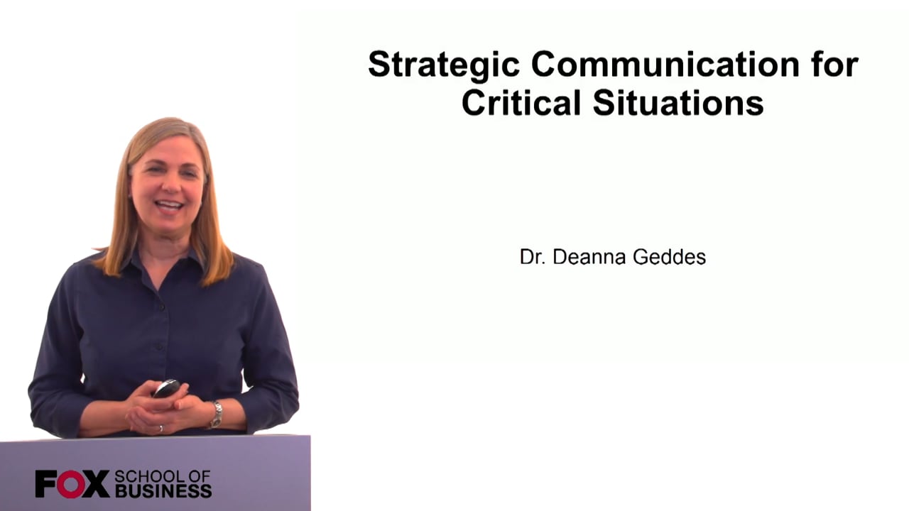 Strategic Communication for Critical Situations