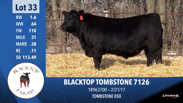 Lot #33 - BLACKTOP TOMBSTONE 7126
