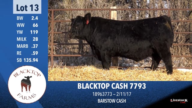 Lot #13 - BLACKTOP CASH 7793