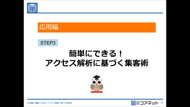 STEP3　簡単にできる！アクセス解析に基づく集客術