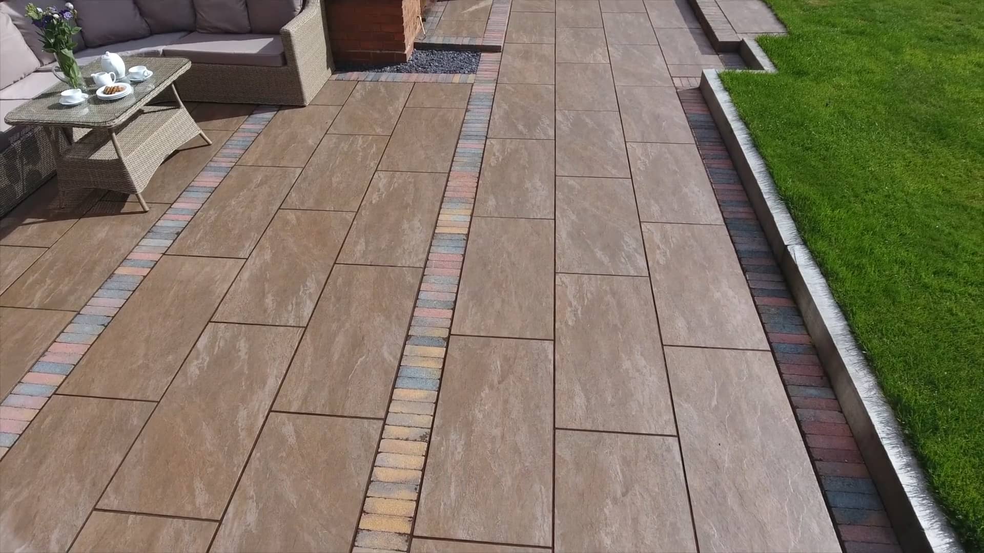 Pavestone Dolomite Sunset Porcelain Patio Paving on Vimeo