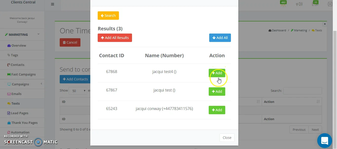 How to send a One Time Text Message on Vimeo