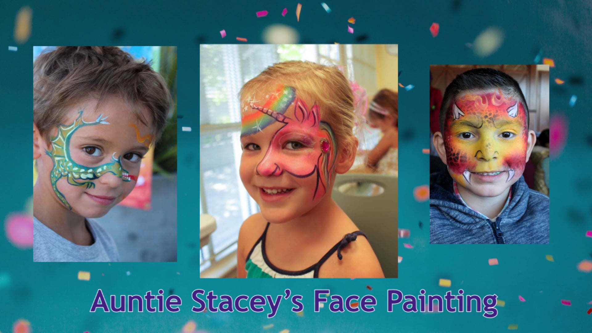 Promotional video thumbnail 1 for Auntie Stacey's Face Painting