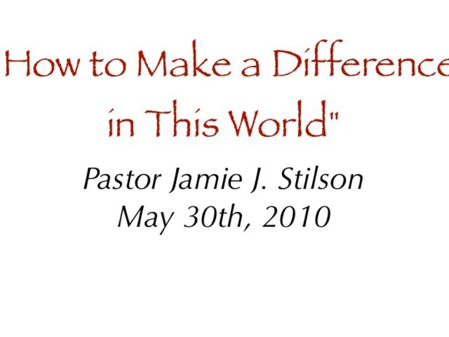 How To Make A Difference In The World on Vimeo