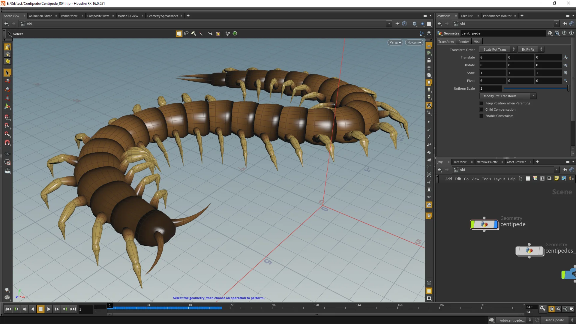 Centipedes in Houdini on Vimeo