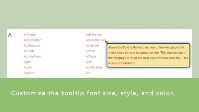 4.1. Tooltip Glossary Demo -  Custom Fonts