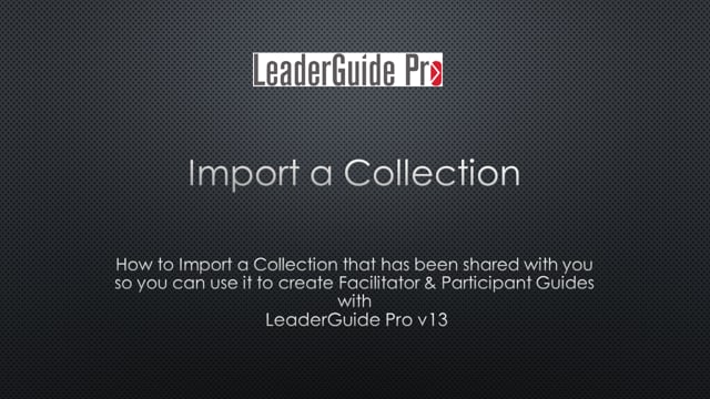 Import a Collection - How To