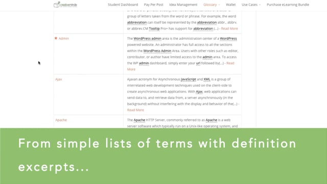 2.2. Tooltip Glossary Demo - Index Page Templates
