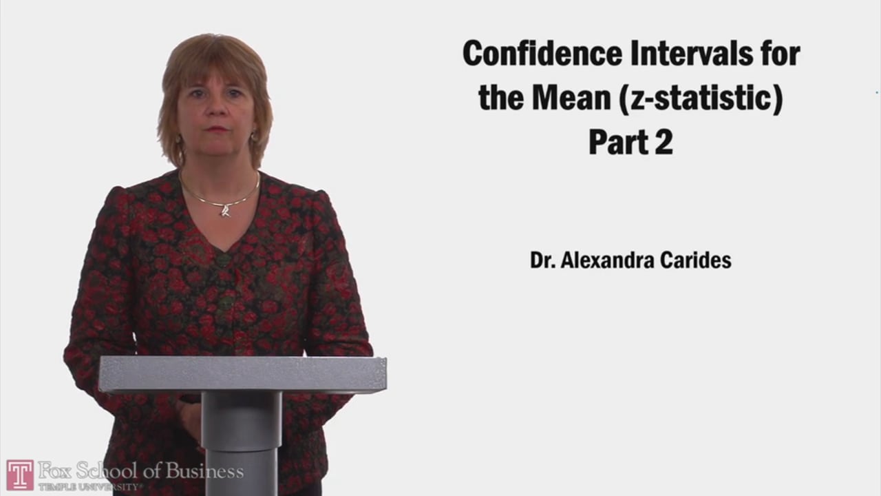 Confidence Intervals for the Mean (z-Statistic) PT2