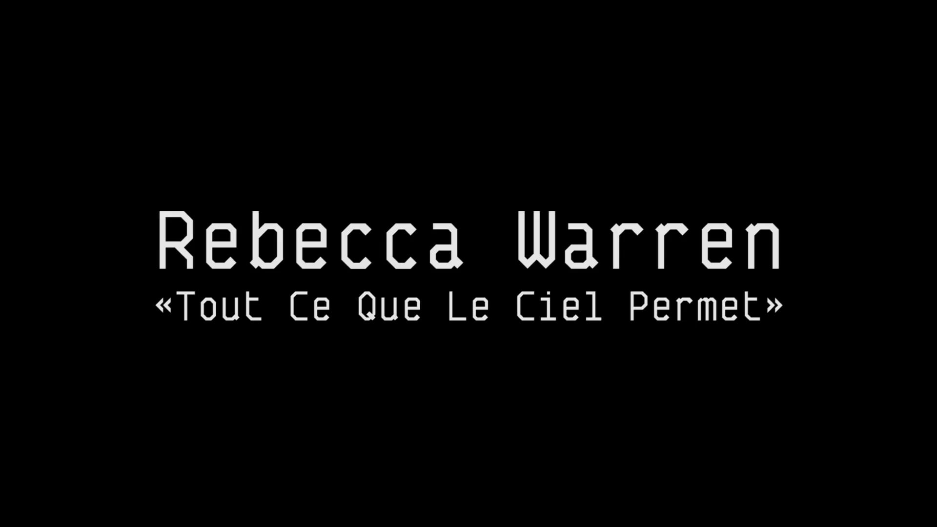 Portrait of an artist - Rebecca Warren "Tout ce que le ciel permet"