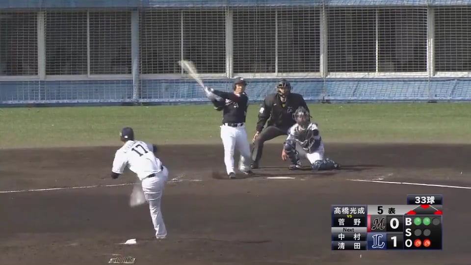 【練習試合】マリーンズ・菅野がスタメン起用に応えて走者一掃の逆転タイムリー!!