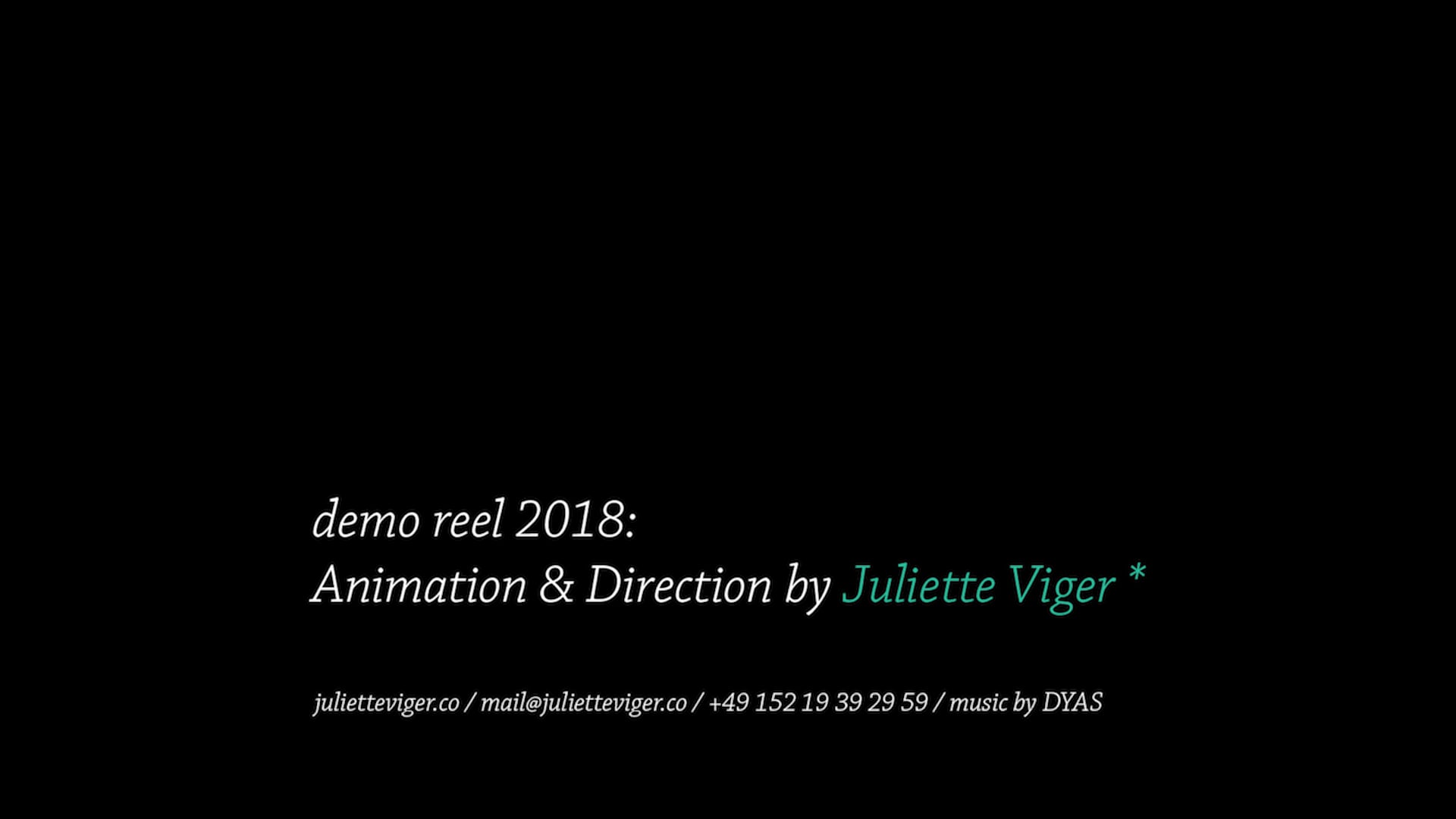 DEMOR REEL 2018 Juliette Viger