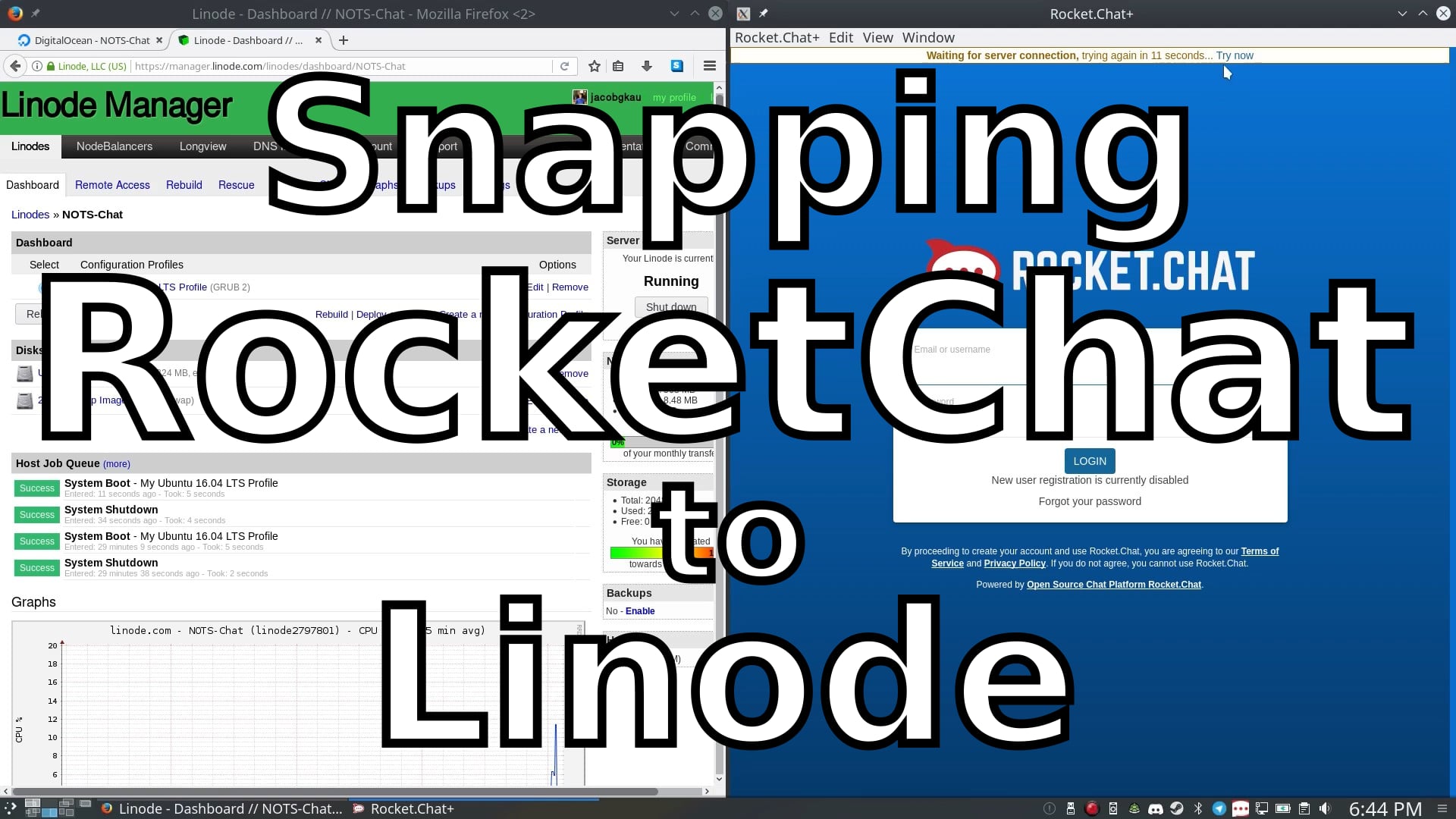 Snapping RocketChat to Linode