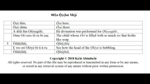 002a Ọ̀yẹ̀kú Méjì