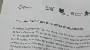 Les entitats solidàres demanen signatures per demanr als ajuntaments que consumeixin productes procendents del comerç just