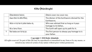 028a Ọ̀bàràbogbè