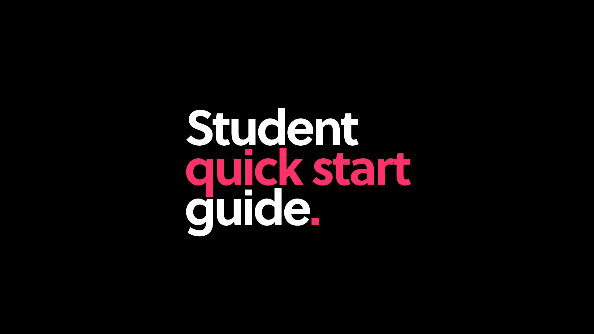 Student quick start guide. on Vimeo