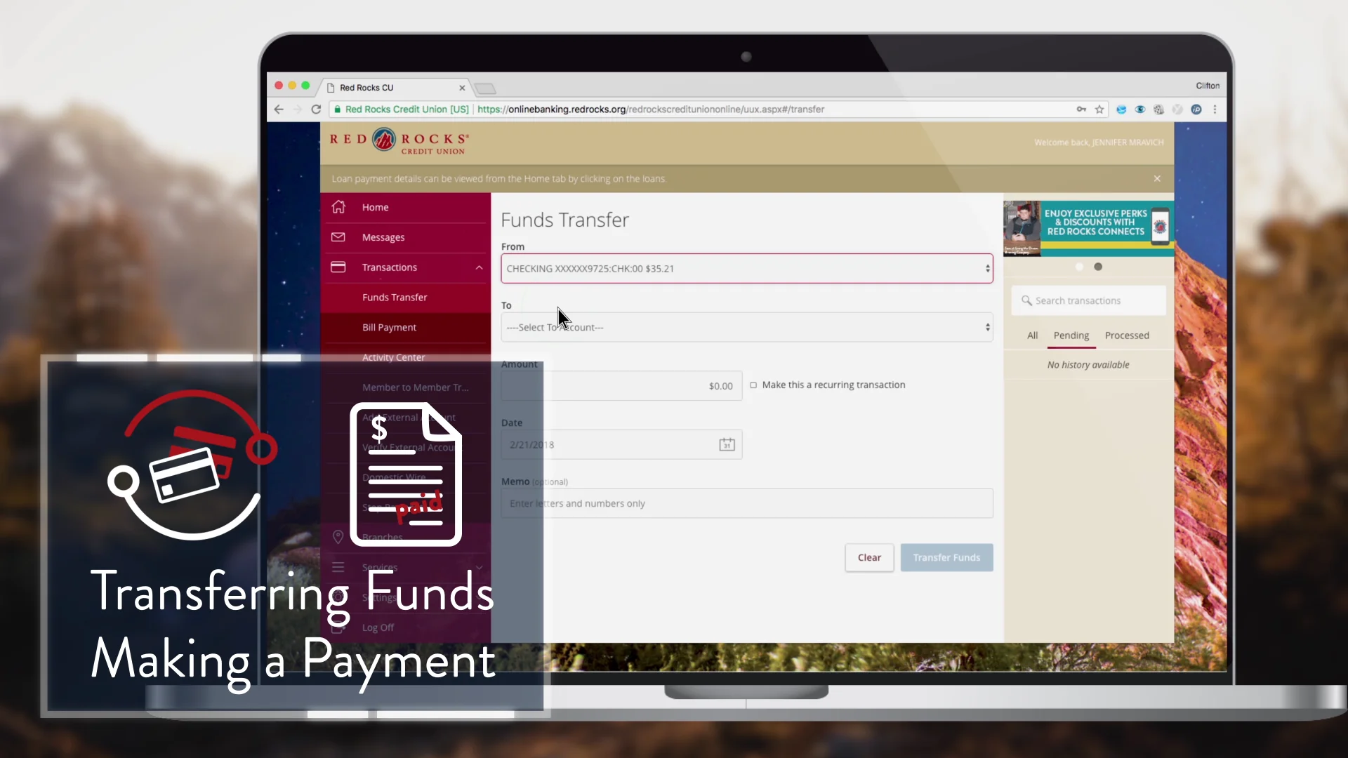 Red Rocks Credit Union - Web Tutorial on Vimeo