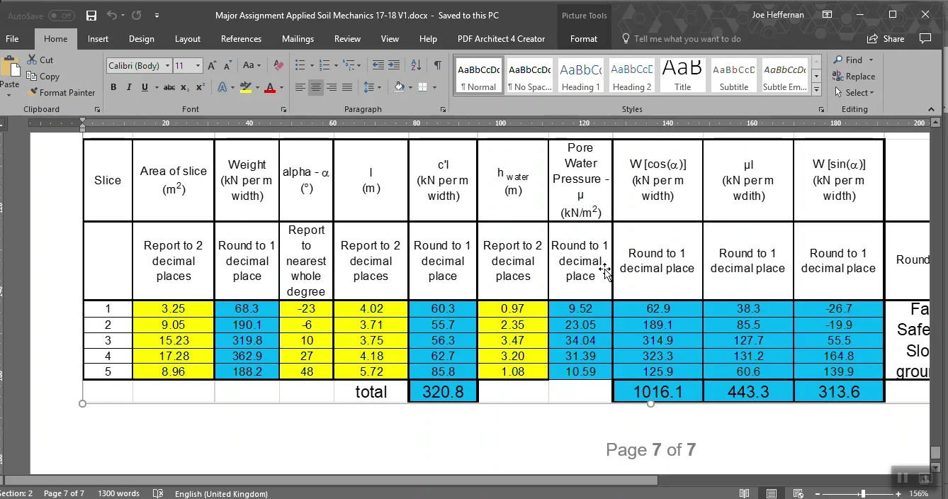 Slope stability getting started and setting up your excel file