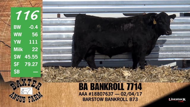 Lot #116 - BA BANKROLL 7714