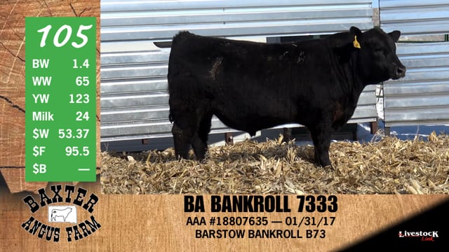 Lot #105 - BA BANKROLL 7333