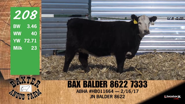 Lot #208 - BAX BALDER 8622 7333