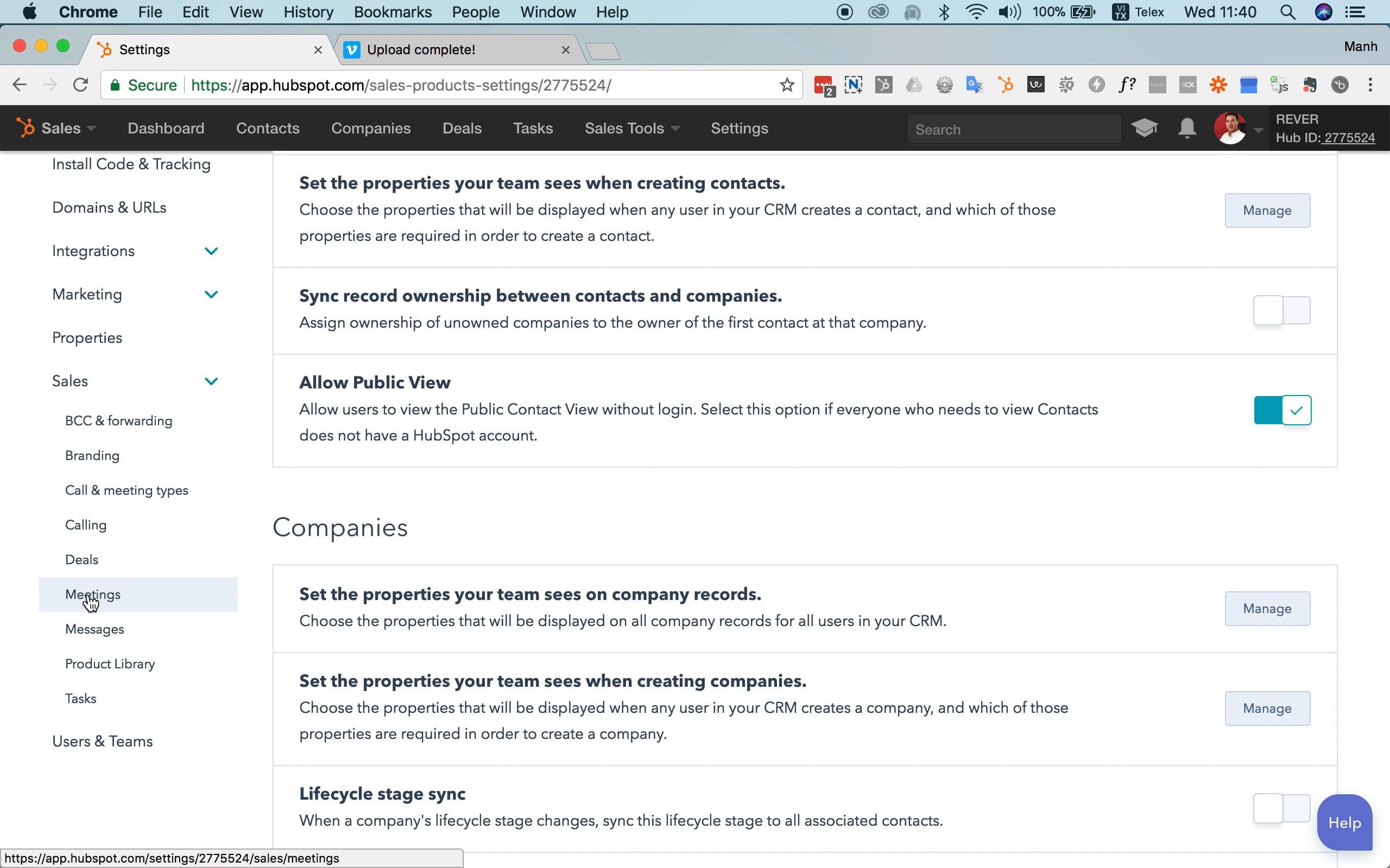 Integration Google calendar on Vimeo